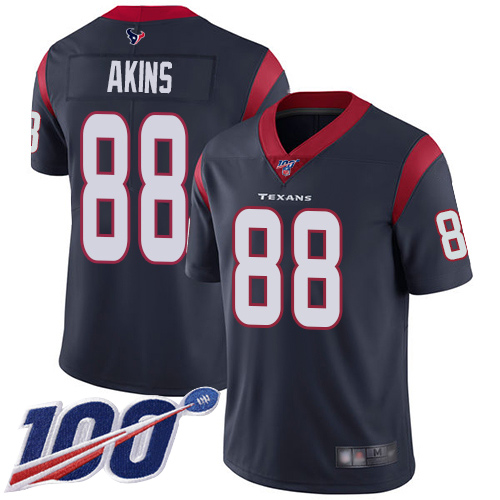 Houston Texans Limited Navy Blue Men Jordan Akins Home Jersey NFL Football #88 100th Season Vapor Untouchable->houston texans->NFL Jersey
